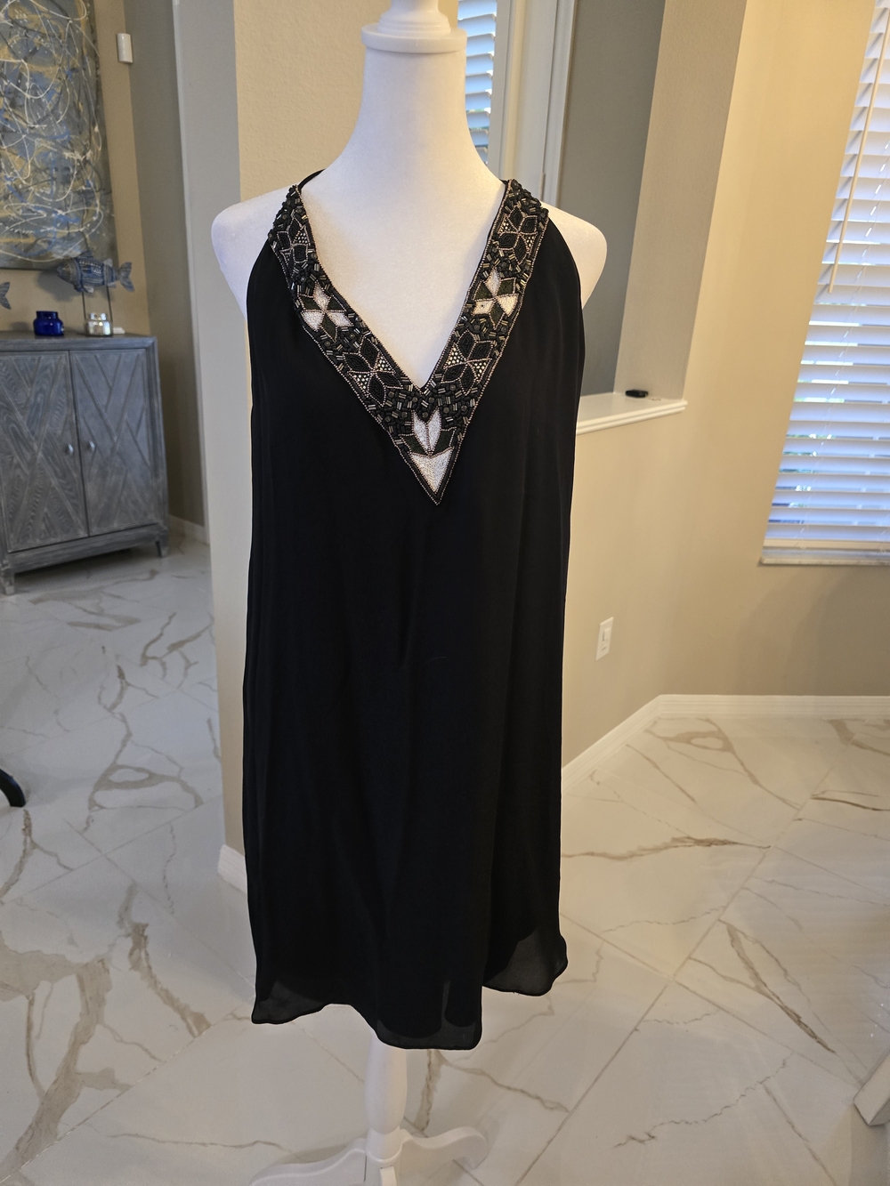 Haute Hippie Black V-Neck Beaded Camisole